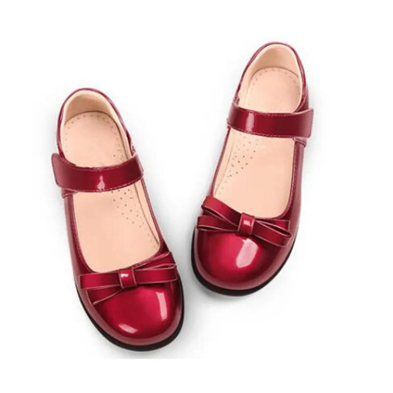 Детская Демисезонная обувь черные красные вечерние Фли принцессы для девочек