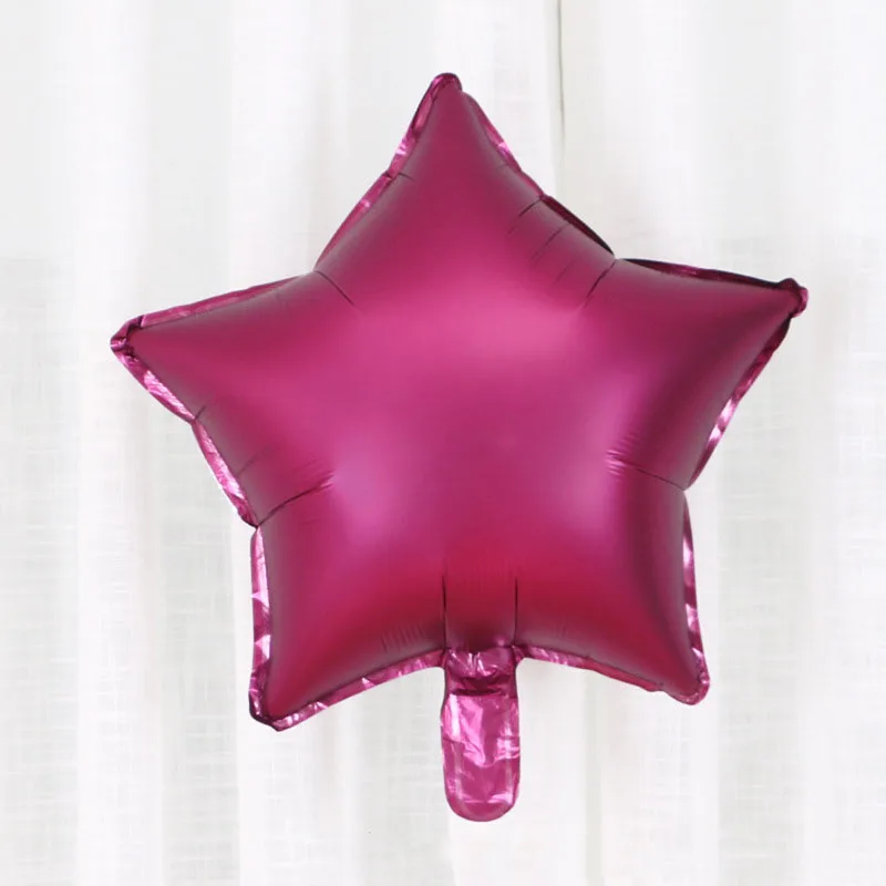 Rose Red Star 1 шт. 18 дюймов Сердце Звезда металлик матовое сердце гелиевый воздух воздушный шар из фольги шары для свадьбы и дня рождения вечерние украшения для детского душа - Цвет: Rose Red Star