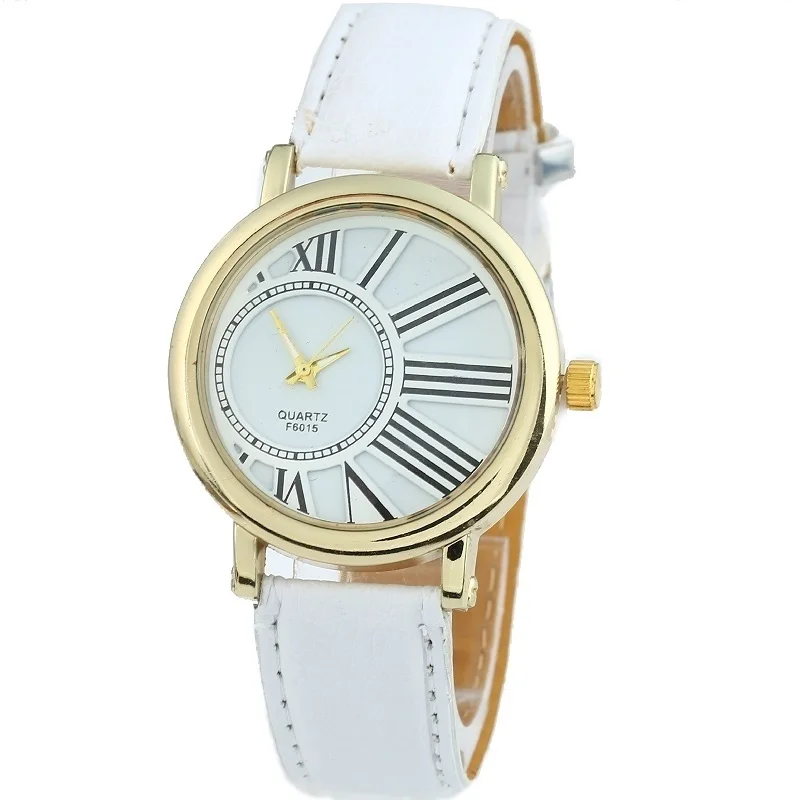 Gnova Платиновые женские большие римские часы с цифрами аналоговые кварцевые