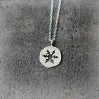 10pcs trendy cutout snowflake pendant necklace choker statement necklace for women jewelry