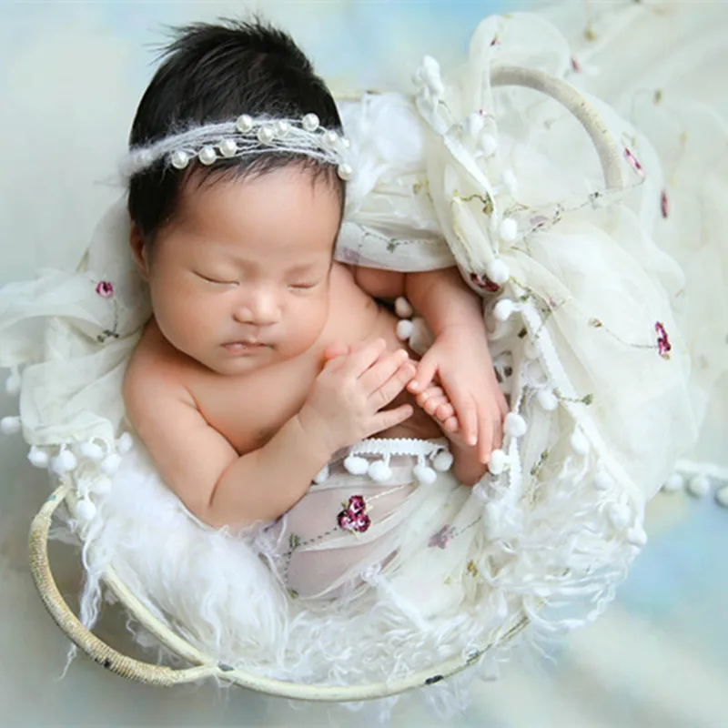 Детские фотографии наряд ручной работы кружевной капор набор наряд для фото новорожденных Обёрточная бумага набор кружева ребенка пеленат... от AliExpress RU&CIS NEW