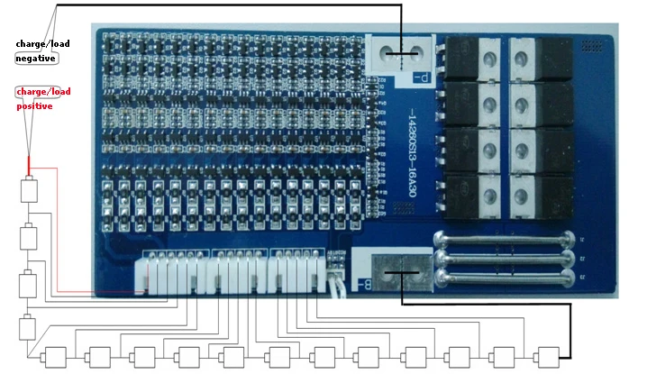 Защитная плата для литий полимерных аккумуляторов 16S 30 А lipo BMS/PCM/PCB 16 ячеек ионная