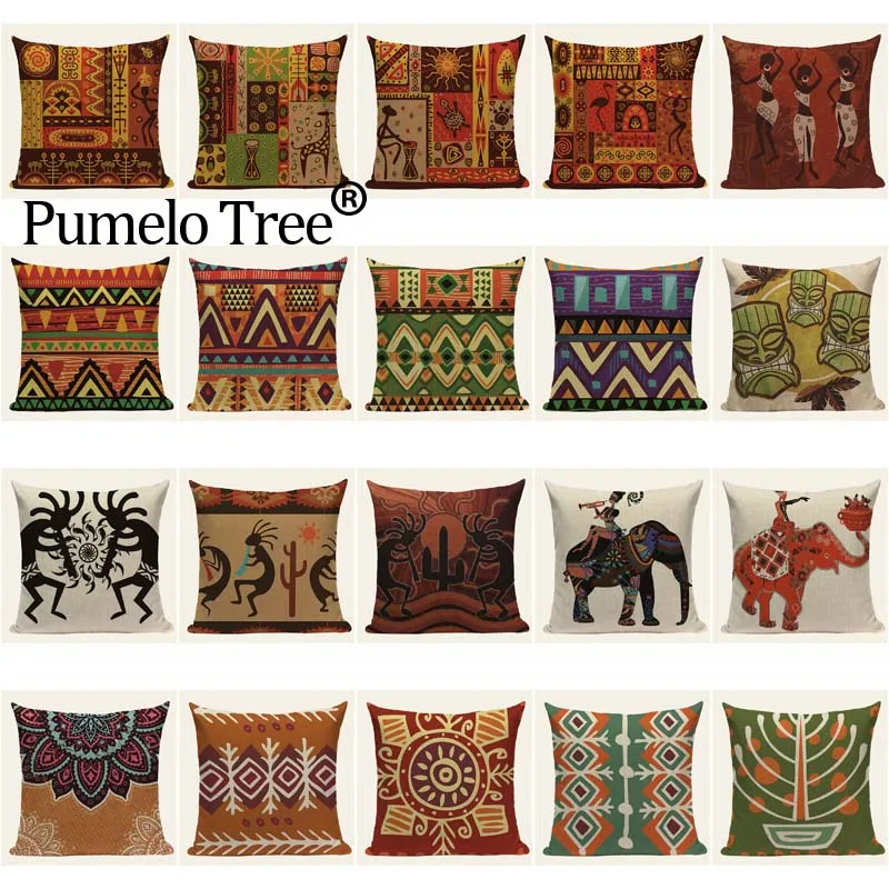 Подушки в африканском стиле наволочки с геометрическим принтом этнический