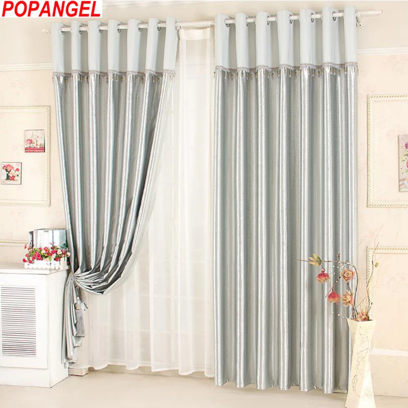 Популярные затемняющие оконные шторы Popangel для гостиной из полиэстера с