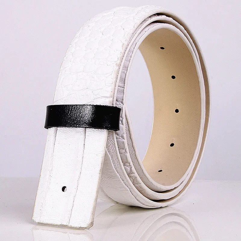 Модный мужской ремень в полоску из крокодиловой кожи и ПУ без пряжки