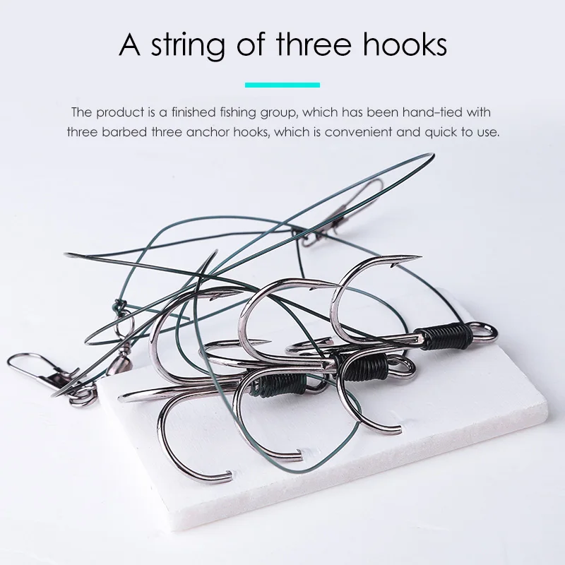 Lawaia Hooks Fishing Three Anchor Hook Line Group Set Handmade With Barbed Three-jaw Tackle Carp Tools | Спорт и развлечения