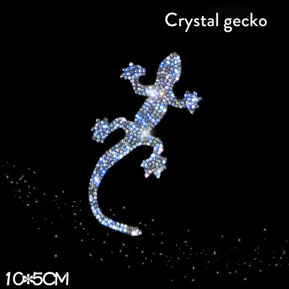 Crystal gecko Различные узоры кристаллических автомобильных наклеек s украшающие машины бампер окна ноутбуки багаж Стразы наклейки белые Авто Assessoires - Название цвета: Crystal gecko