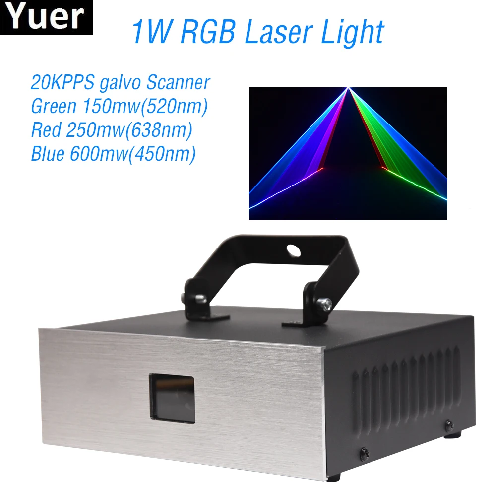 

New 1W RGB Laser Light DMX 512 Sound Control DJ Equipments Disco Lights Party Club Bar Stage Effect Laser Projector Lights