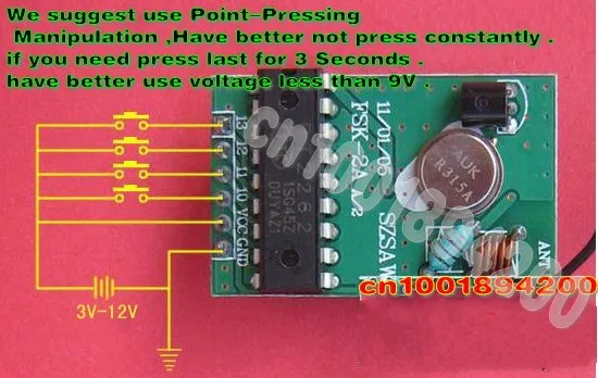 Модуль приемника радиочастотного передатчика 4 канальный модуль с мгновенной