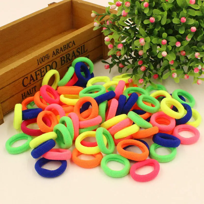 Bright Color Aikelina, 50 шт./лот, резинки, горячие конфеты, милые детские волосы для девочек, держатели, резинки, резинки, аксессуары для волос, головные уборы - Цвет: Bright Color