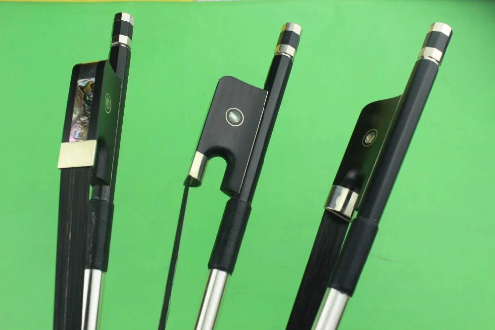 

1 pc New high quality 3/4 Carbon fiber double bass bow black horse hair
