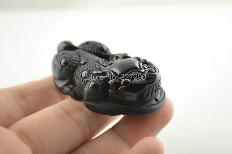 Горячая продажа натуральный кристалл камень назад обсидиан резные кулоны Pixiu Lucky