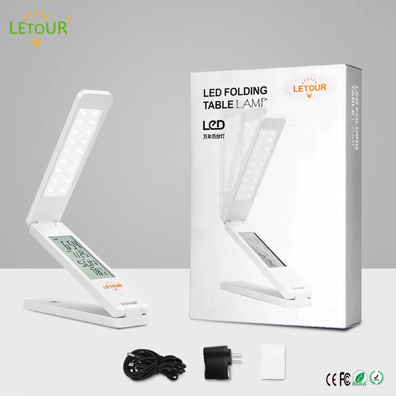 Настольная лампа ЖК дисплей Складная сенсорный выключатель 3 уровня диммера