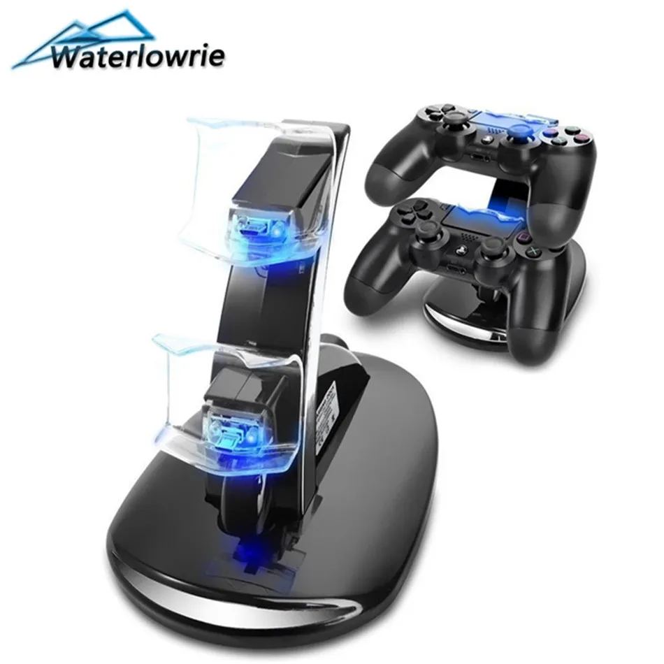 Waterlowrie Dual USB Gamepad зарядная станция для PS4 двойная ручка Charge sony Игровые приставки 4