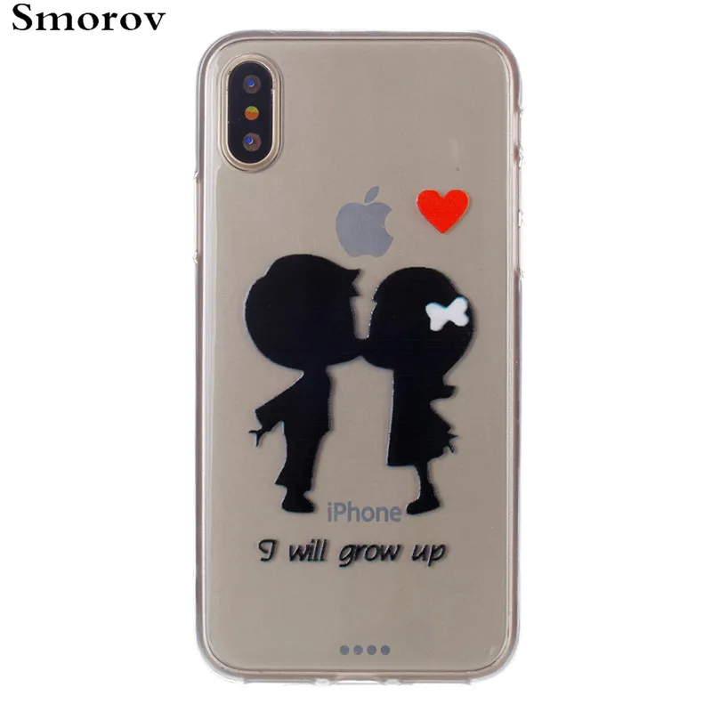 Smorov lovers I will grow up TPU crystal shockproof Case cover skin for iphone X 10 Phone shell Capinha Fundas |