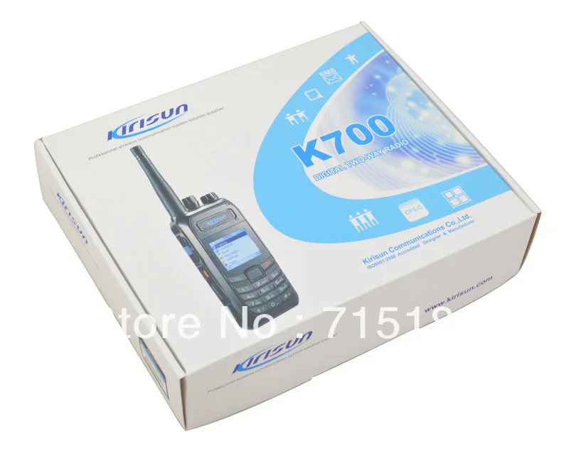 

Цифровая портативная двухсторонняя рация Kirisun K700 VHF 136-174 МГц DPMR 10 км, Любительская рация Kirisun CB