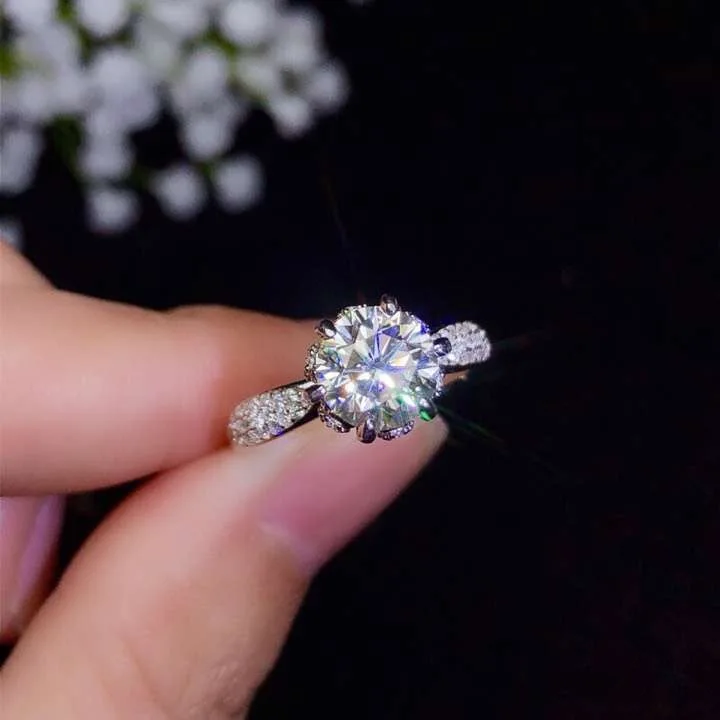 Moissanite, 925 серебряный модный дизайн, сильный огненный цвет, бриллиант, высокая твердость 1.5ct