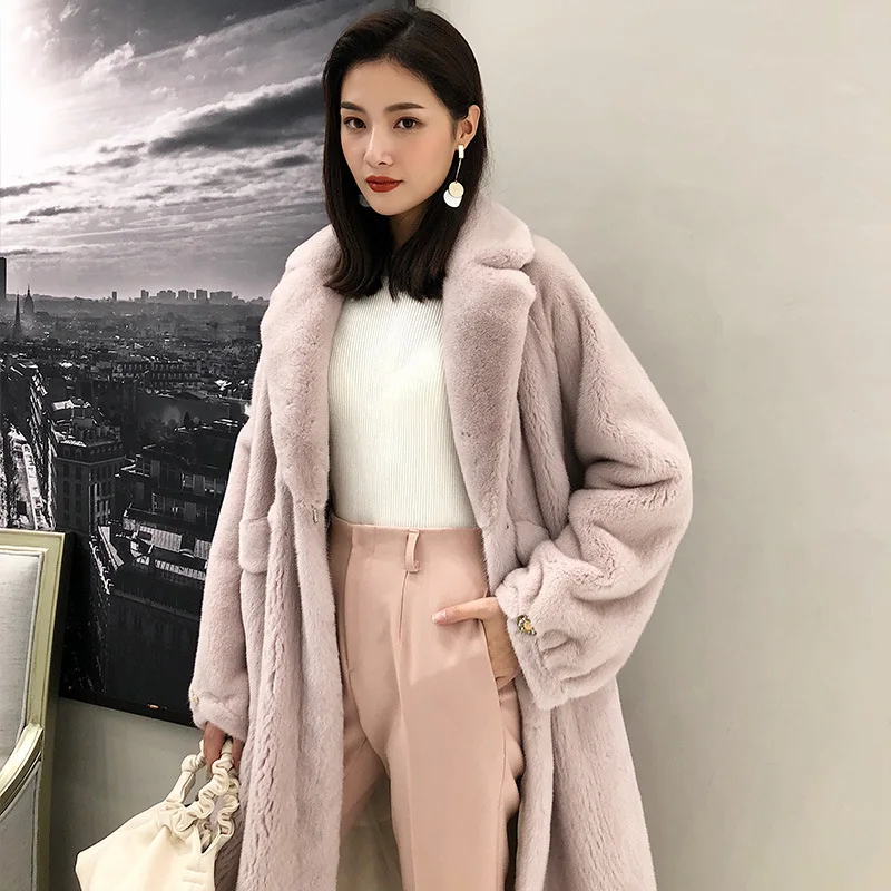 Импортная Корона вельветовое фиолетовое Норковое Пальто для женщин костюм