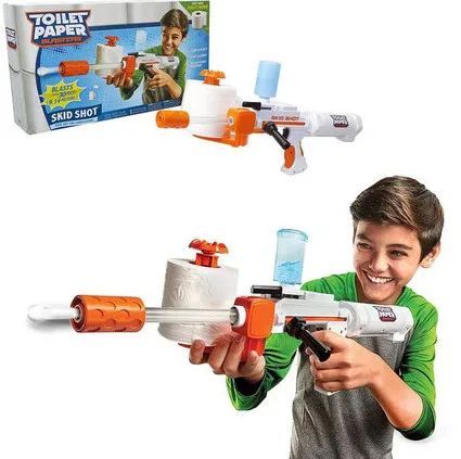 Забавный DIY пластиковый пистолет Модель Spitball shooter с туалетной бумагой ammo