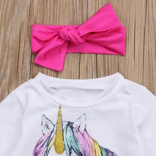 Комплект из 3 предметов Одежда для новорожденных девочек топы с длинными