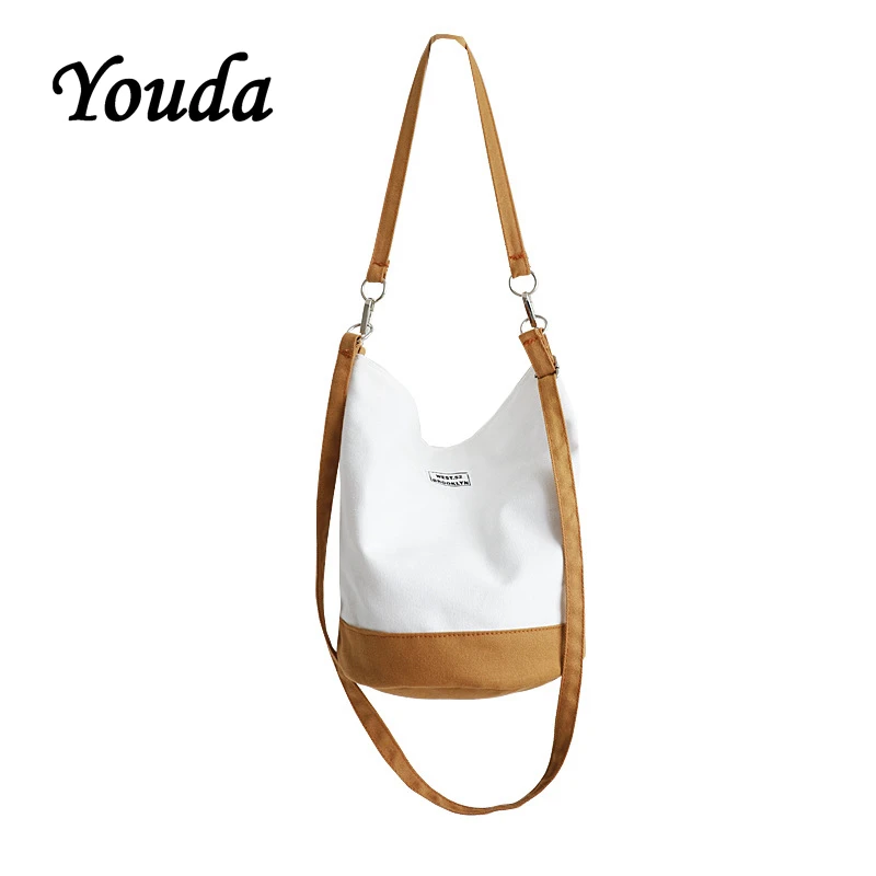 

Youda Japanese Harajuku Classic Styles Bucket Shape Shoulder Bag Simple Ladies Diagonal Canvas Bags Storage Mobile Phone Pouch