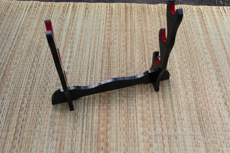 Стенд для демонстрации японского меча подставка из дерева глянцевая