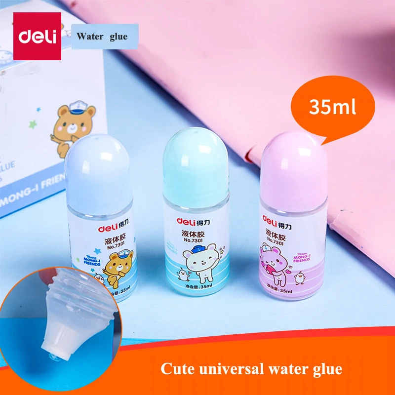 6 шт./кор. Deli 7301 мини клей для воды 35 мл жидкий офиса дома школы студентов оптовая