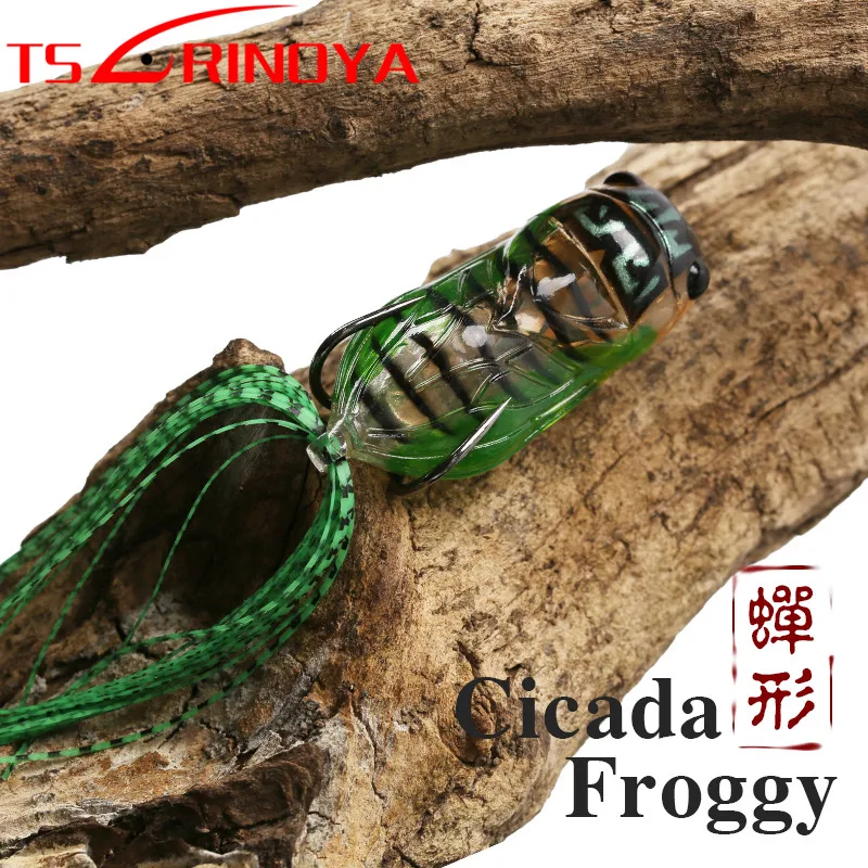 Фото Мягкая наживка TSURINOYA Цикада Froggy 15 5 г 65 мм Искусственные Силиконовые