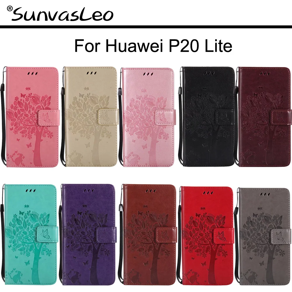

For Huawei P20 Lite Flip Leather Case Embossing Book Style Business Wallet Cover Shell Pocket Purse Fundas Coque Capa