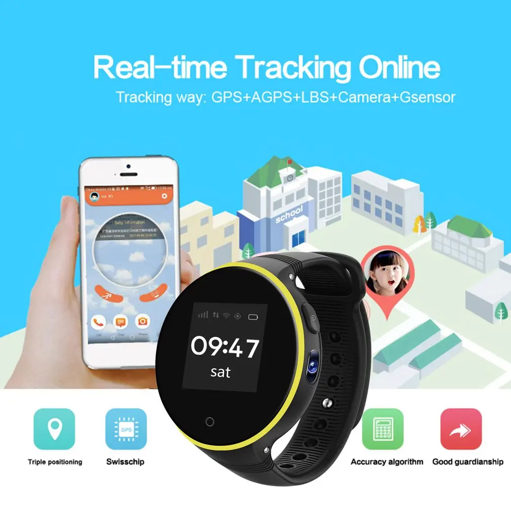 S669 водонепроницаемые детские безопасные умные часы наручные gps LBS SOS для