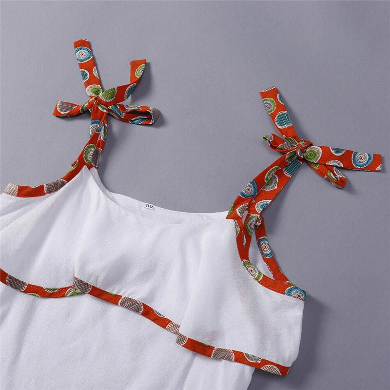От 1 до 6 лет комплекты летней одежды для маленьких девочек топы с оборками +