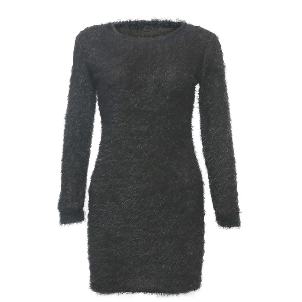 Autumn/Winter Women Fashion Solid Color Sweater Long Sleeve Women's Upper Outer Garment Thinner Fleece Warm Basic long | Женская