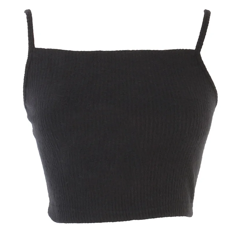 Женская однотонная блузка без рукавов Повседневная укороченная майка | одежда