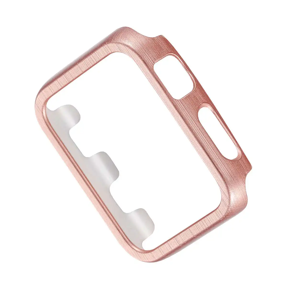 Rose gold Проволочный чехол с текстурой для iWatch Series 3 2 1, жесткий чехол с рамкой для ПК, устойчивый к царапинам ударопрочный чехол для ПК 38/42 мм - Цвет ремешка: Rose gold