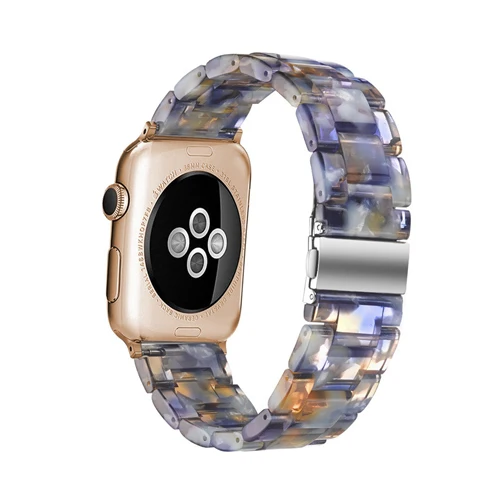 44 мм 40 мм смолы ремешок для apple Watch 4 группа 42 мм 38 мм Корреа Нержавеющая сталь пряжки iwatch 3/2/1 ремешок - Цвет ремешка: blue