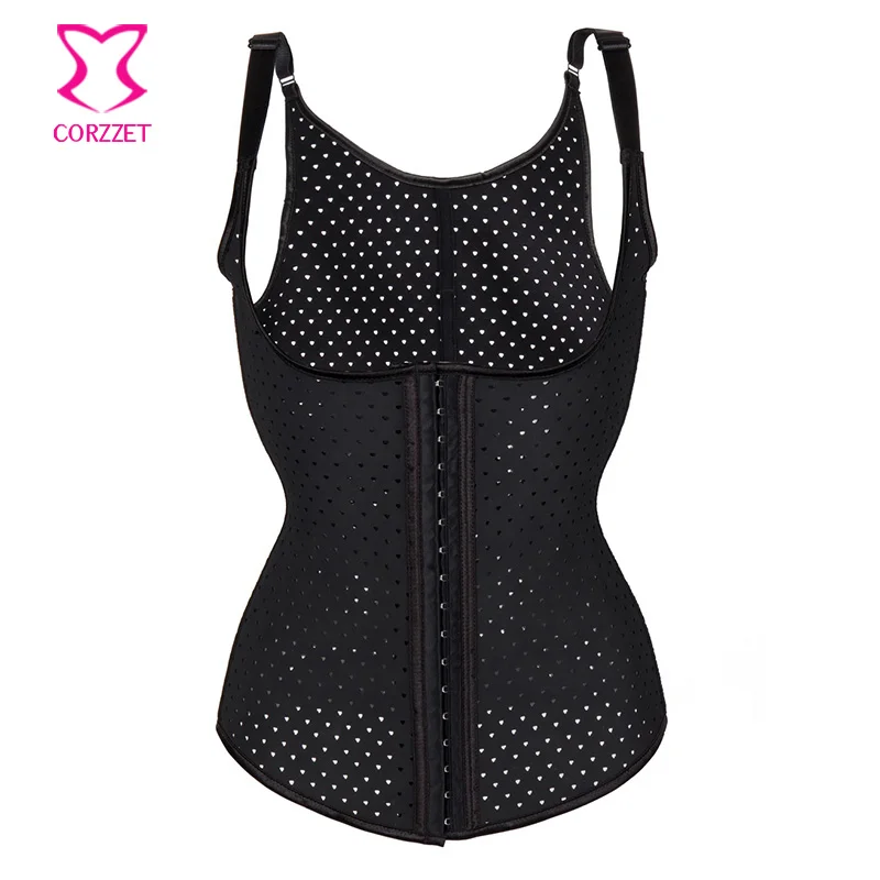 Женское корректирующее белье черный дышащий латексный корсет жилет тренажер для