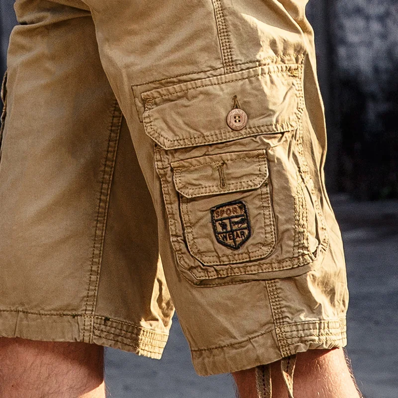 2017 мужские шорты модные летние до колена хлопковые повседневные в Военном Стиле