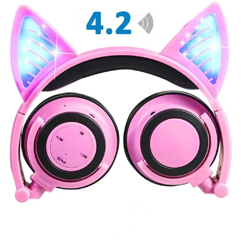 Ihens5 C3 беспроводные bluetooth наушники с кошачьими ушками светящаяся игровая