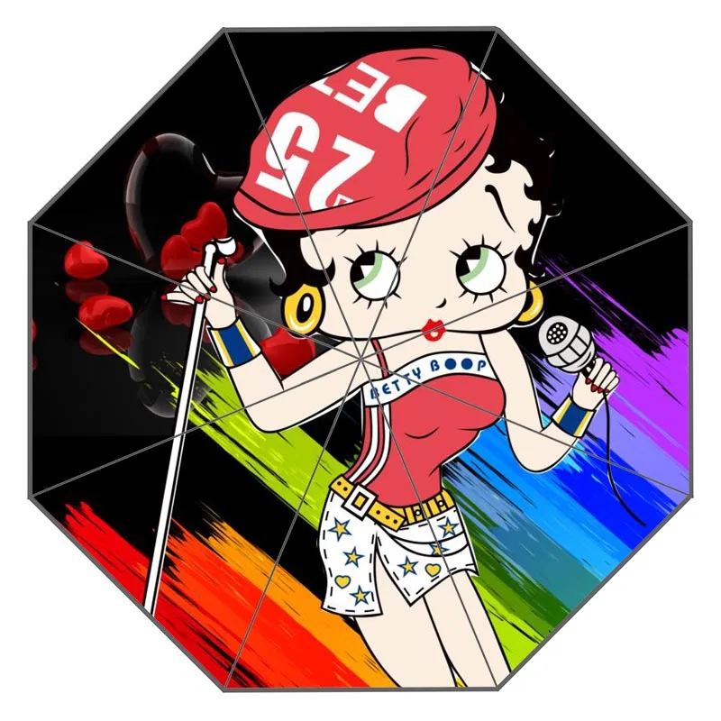 Пользовательский Betty Boop Зонт с произведением искусства зонт от солнца и солнцезащитный крем анти-УФ зонтик# QAZ098K