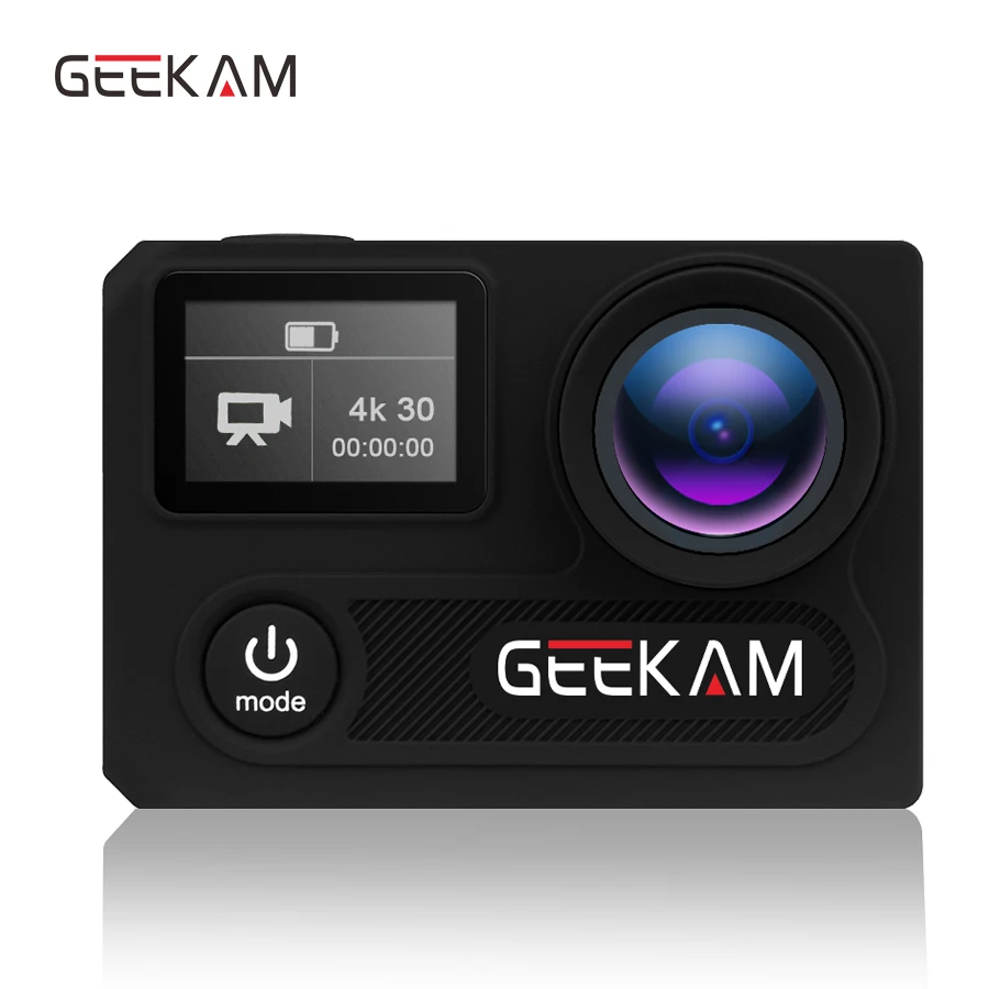GEEKAM Ultra HD Водонепроницаемая 4K видеокамера 170 градусов 2 0 двойной экран 1080p 60fps WiFi