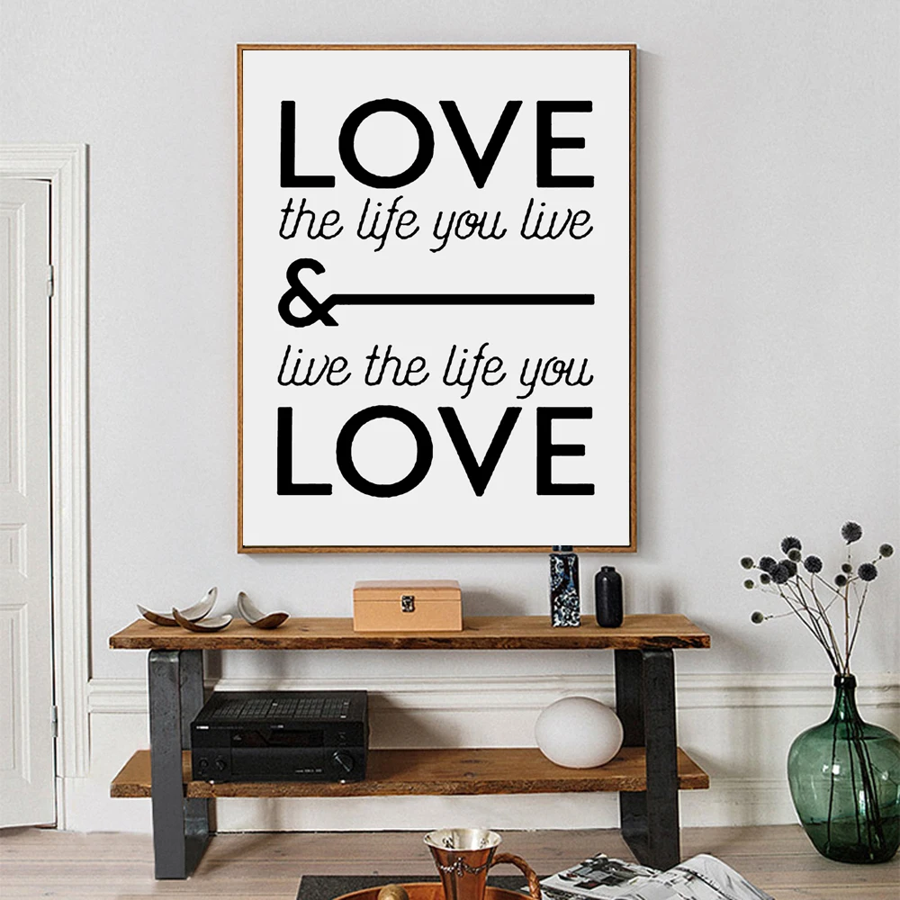 Постер для печати Love the life you live парусиновые рисунки детской комнаты Декор