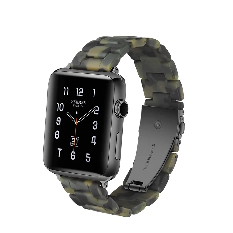 Полимерный браслет для наручных часов Apple watch, версии 44 мм/42 мм/40 мм/38 мм Для женщин& Для мужчин Нержавеющая сталь ремешок для наручных часов, с пряжкой для наручных часов iwatch серии 5 4 3 2 1