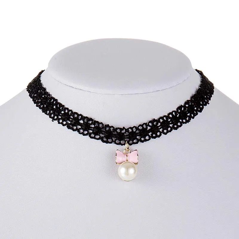 Лидер продаж модное ювелирное изделие Черное Кружевное колье-чокер с имитацией