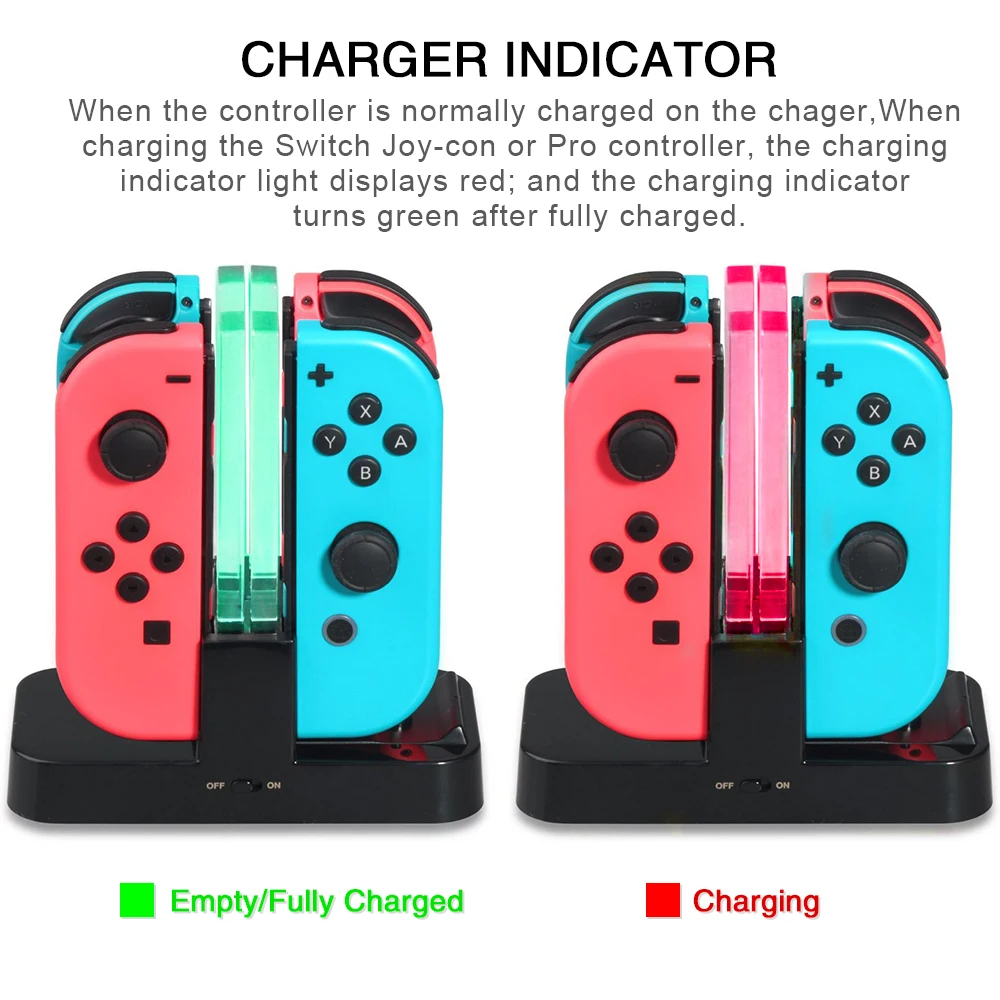 Зарядная док станция Joy Con Pro 4 в 1 USB геймпад подставка зарядное устройство типа C