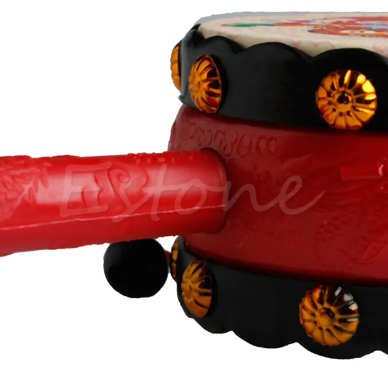 

Chinese Traditional Spin Toy Rattle Drum Kids Cartoon Hand Bell Plastic For Baby