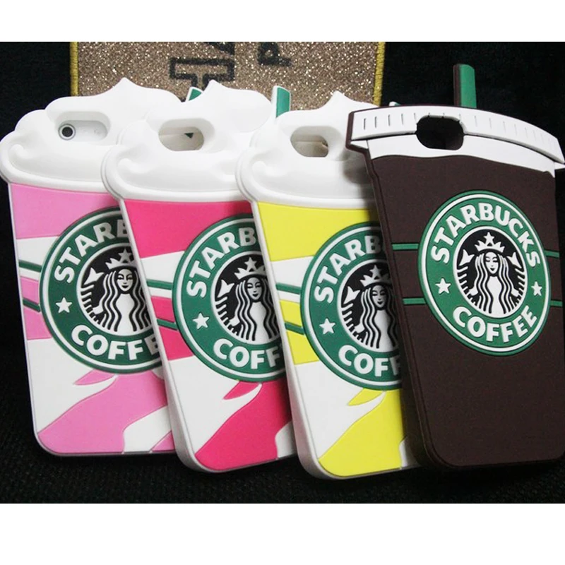 Горячие Продажи 3D Мультфильм Кремния Starbuck Чашка Кофе Крышки Случая для Apple iPhone 4 4s