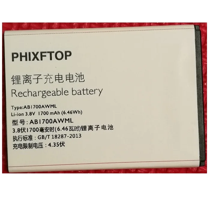 С номером отслеживания оригинальный аккумулятор PHIXFTOP AB1700AWML для сотового