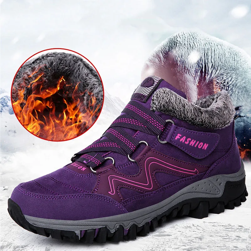 2019 модная Осенняя женская обувь зимние сапоги женские теплые на меху зимняя