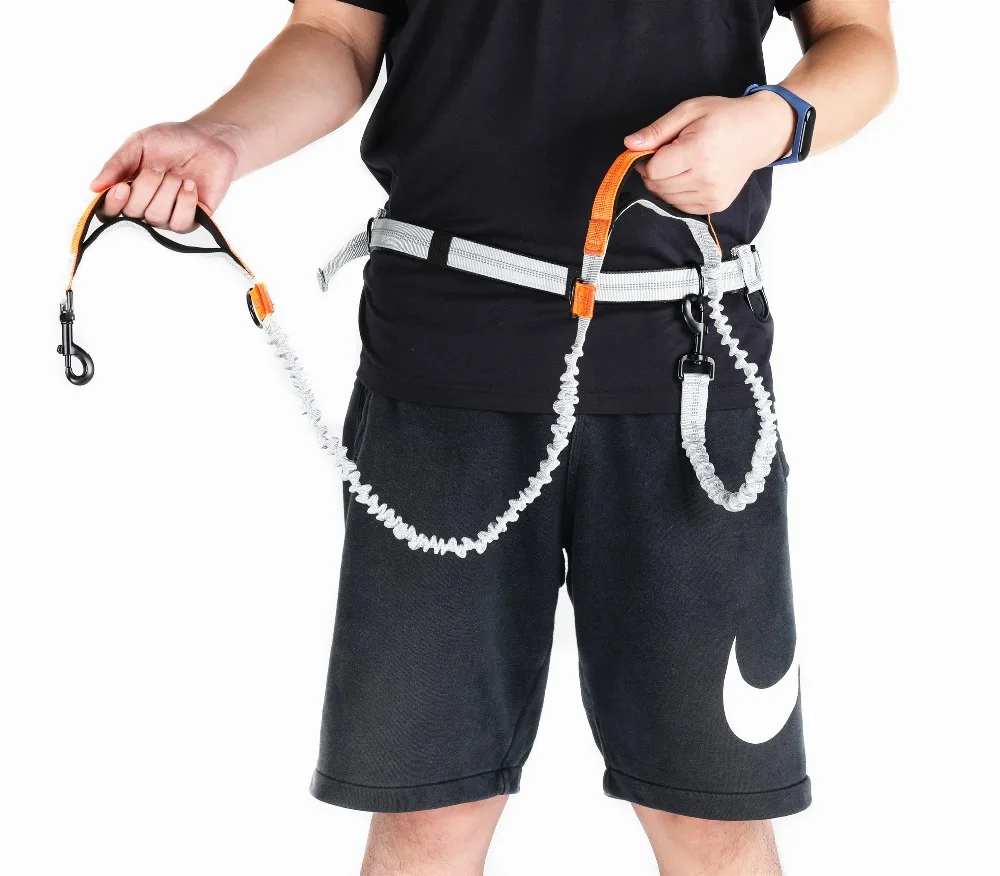 Светоотражающий Поводок для бега амортизирующий регулируемый поясной ремень с