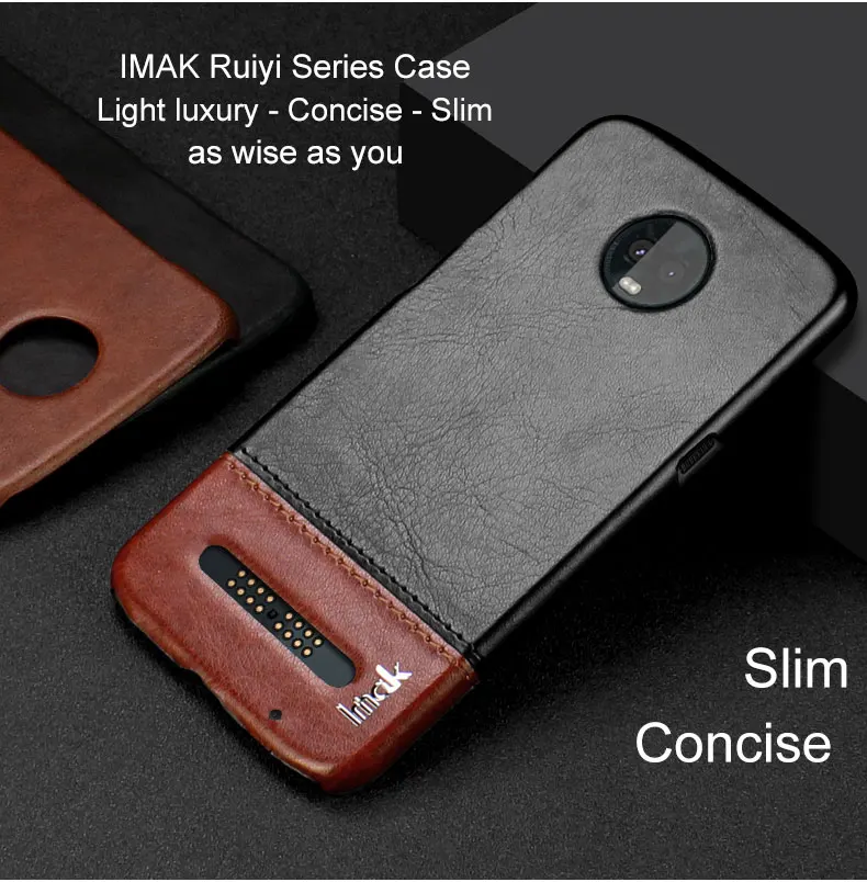 IMAK Ruiyi, серия, роскошный чехол из искусственной кожи для Motorola Moto Z3 Play, жесткий чехол-накладка из поликарбоната, качественный чехол для MOTO Z3 Play